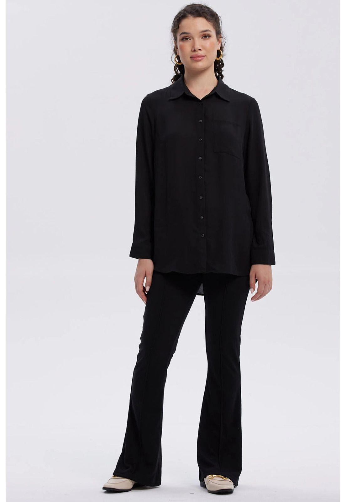 Blusa Mujer Abotonada Negro-3