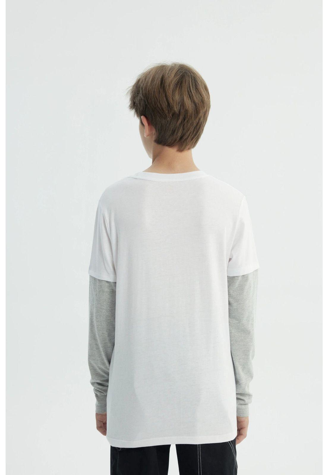 Polera Niño Básica Print Blanco - lV-2