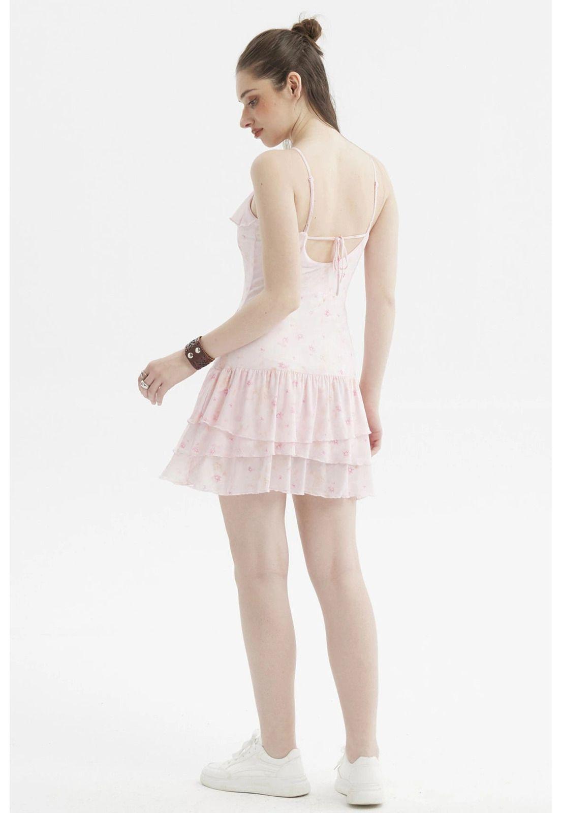 Vestido Mujer Corto Escote Vuelos Y Basta Crudo-1