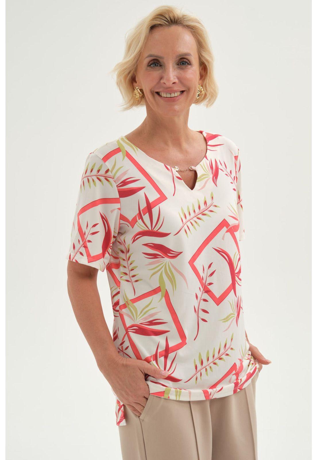 Polera Mujer Full Estampado Aplicación Crudo-1