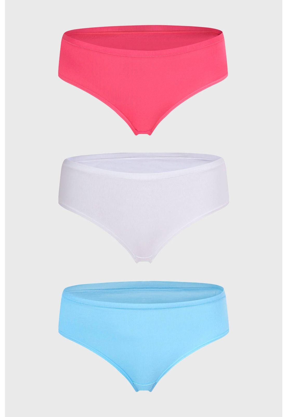 Calzón Mujer Tripack Bikini Liso Celeste-0
