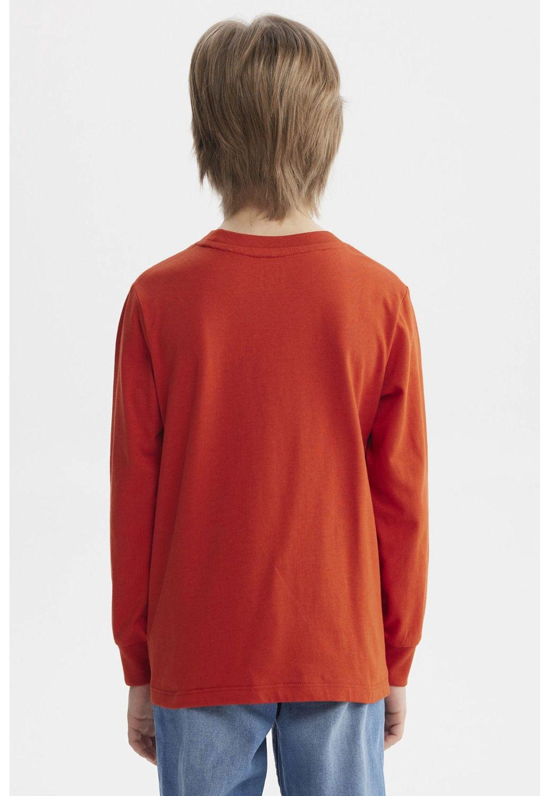 Polera Niño Estampado En Relieve Ocre-2