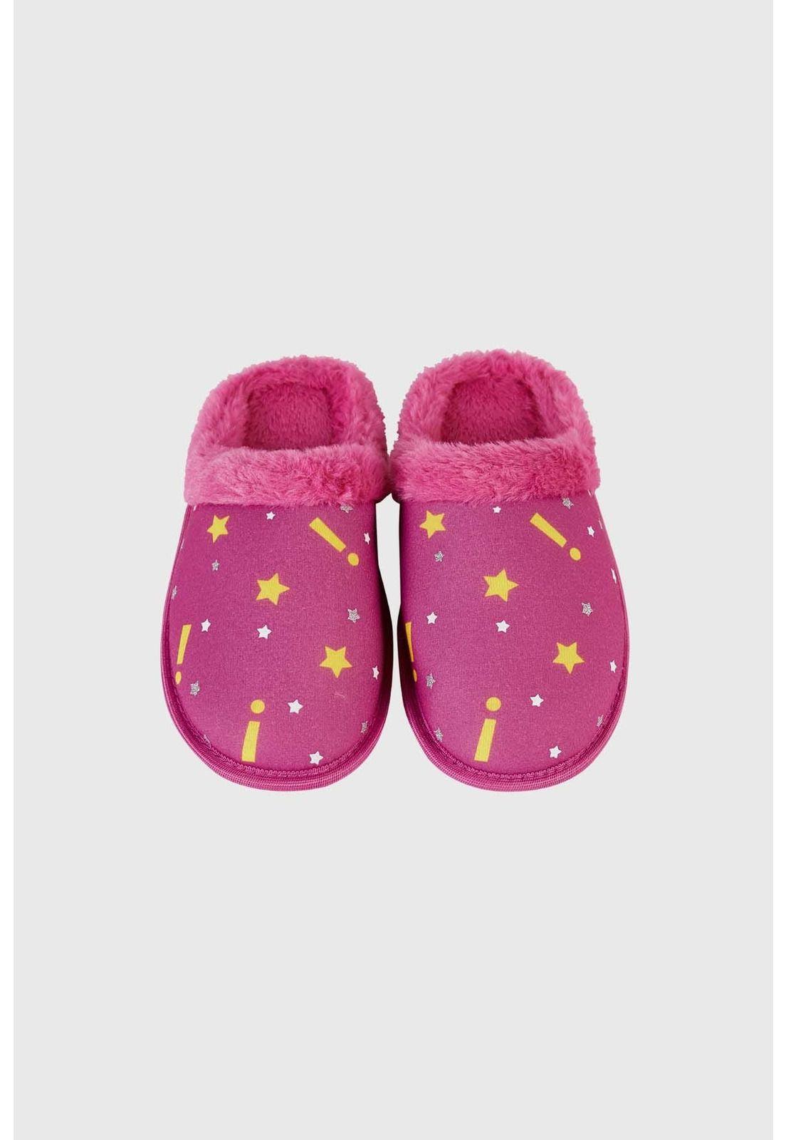 Pantufla Mujer Estampada Fucsia-0