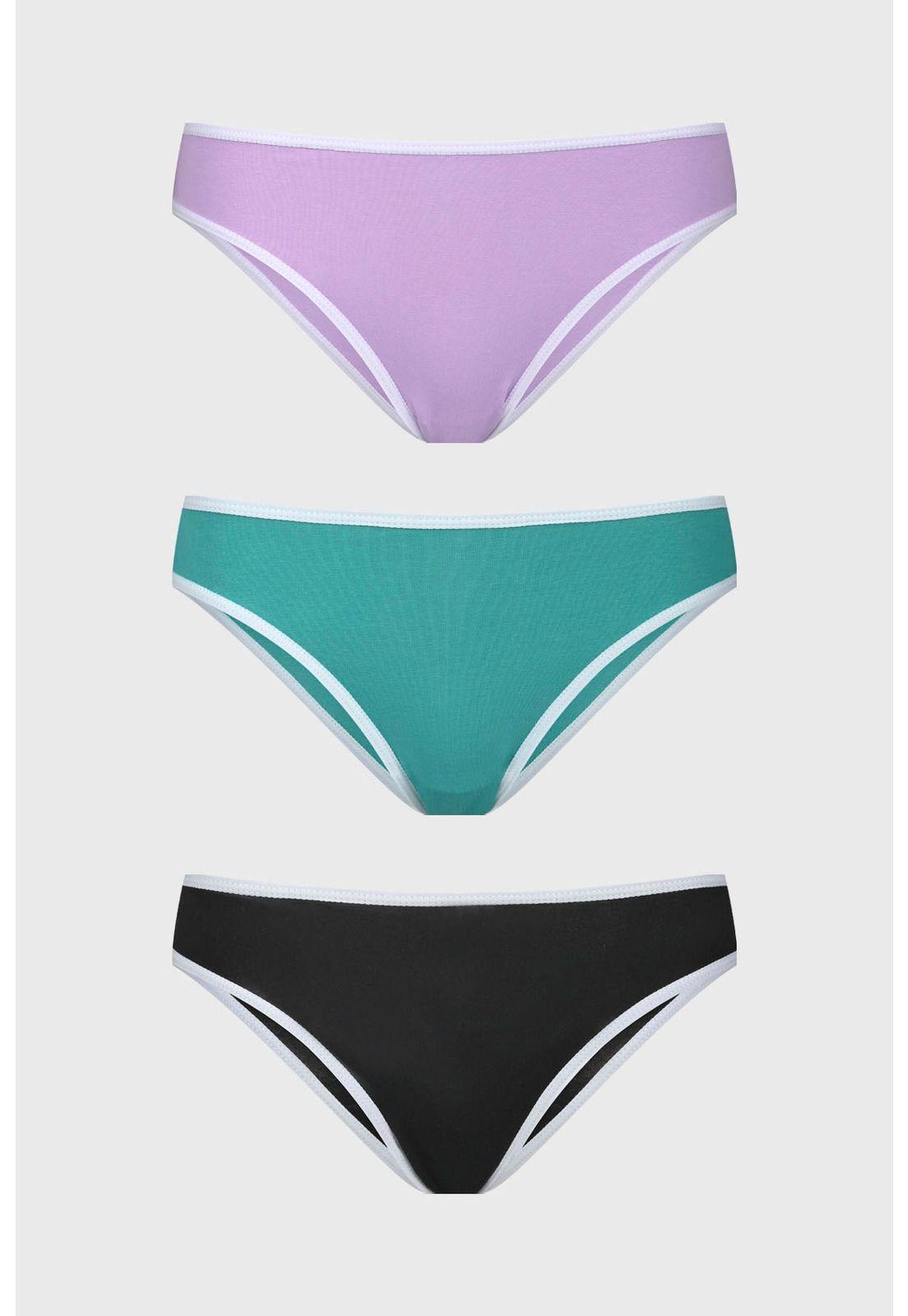 Calzón Mujer Tripack Bikini Liso Aqua-0