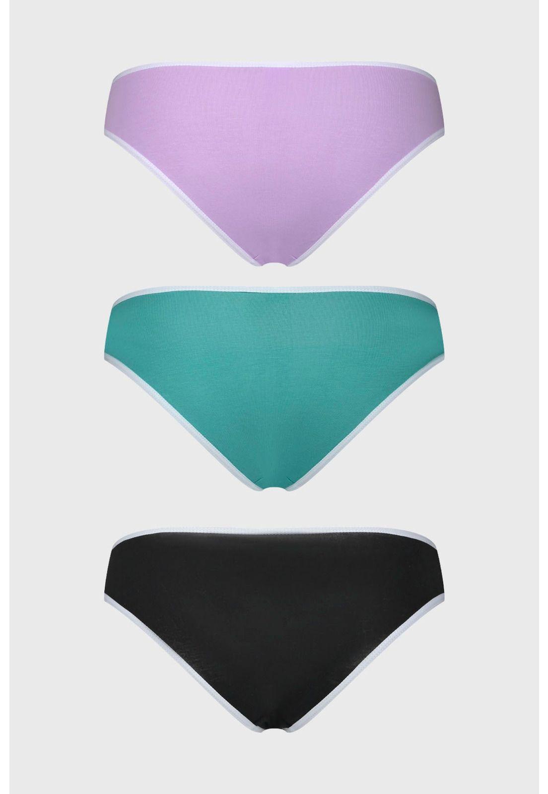 Calzón Mujer Tripack Bikini Liso Aqua-1