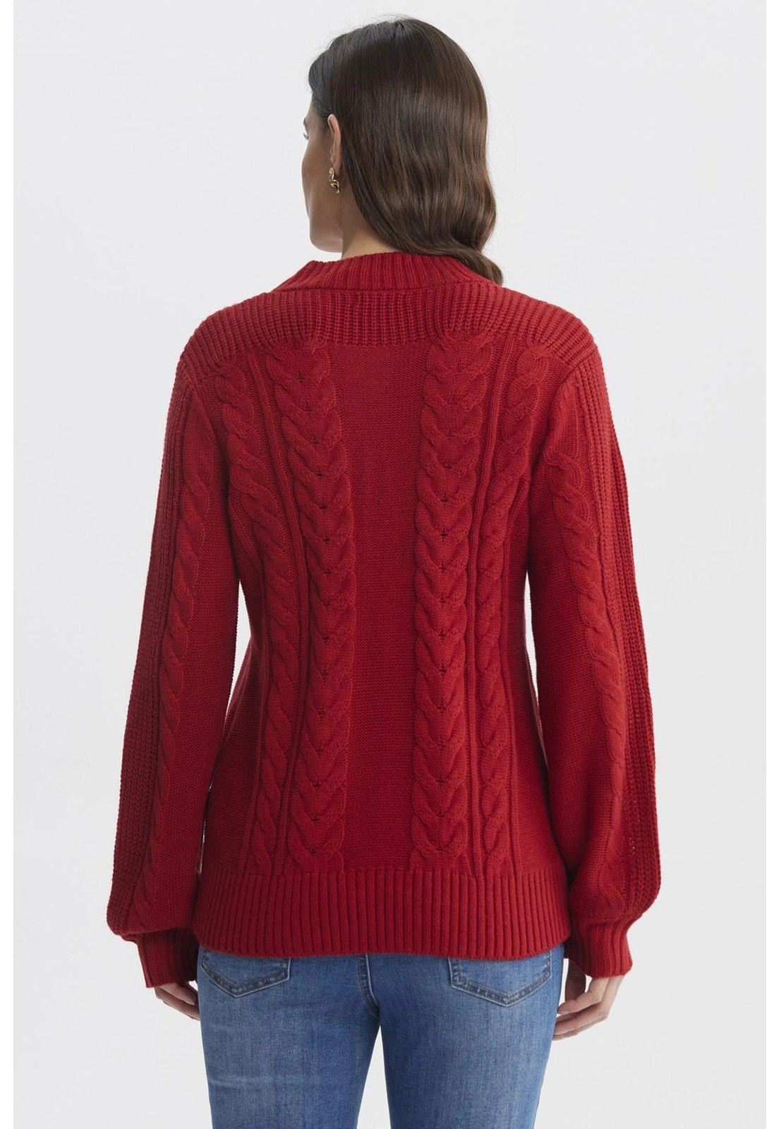 Sweater Mujer Oversize Rojo Oscuro-2