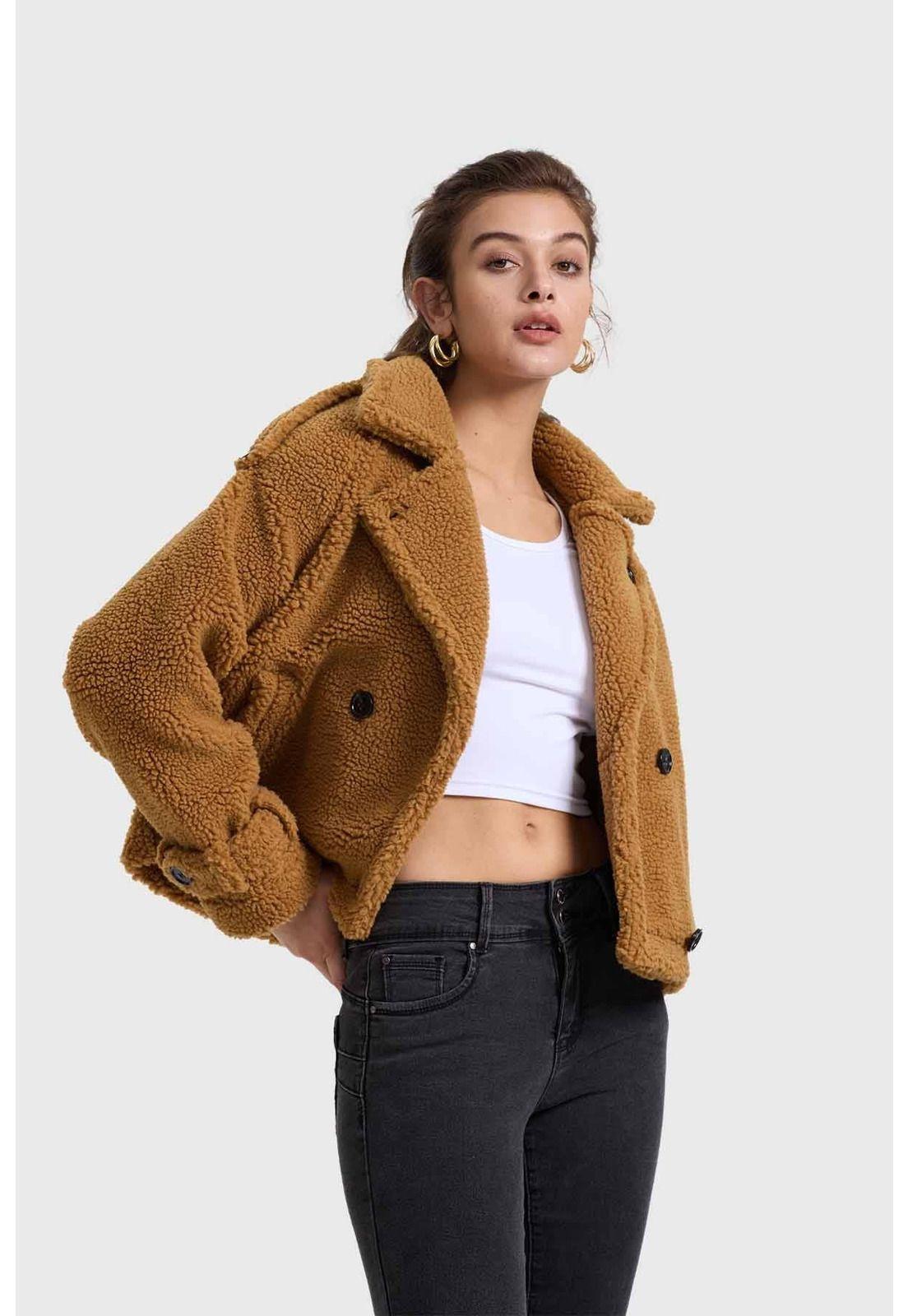 Chaqueta Mujer Polar Camel-0