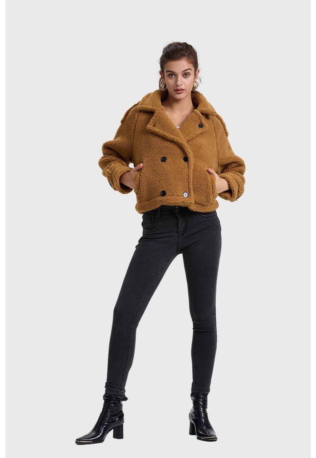 Chaqueta Mujer Polar Camel-3