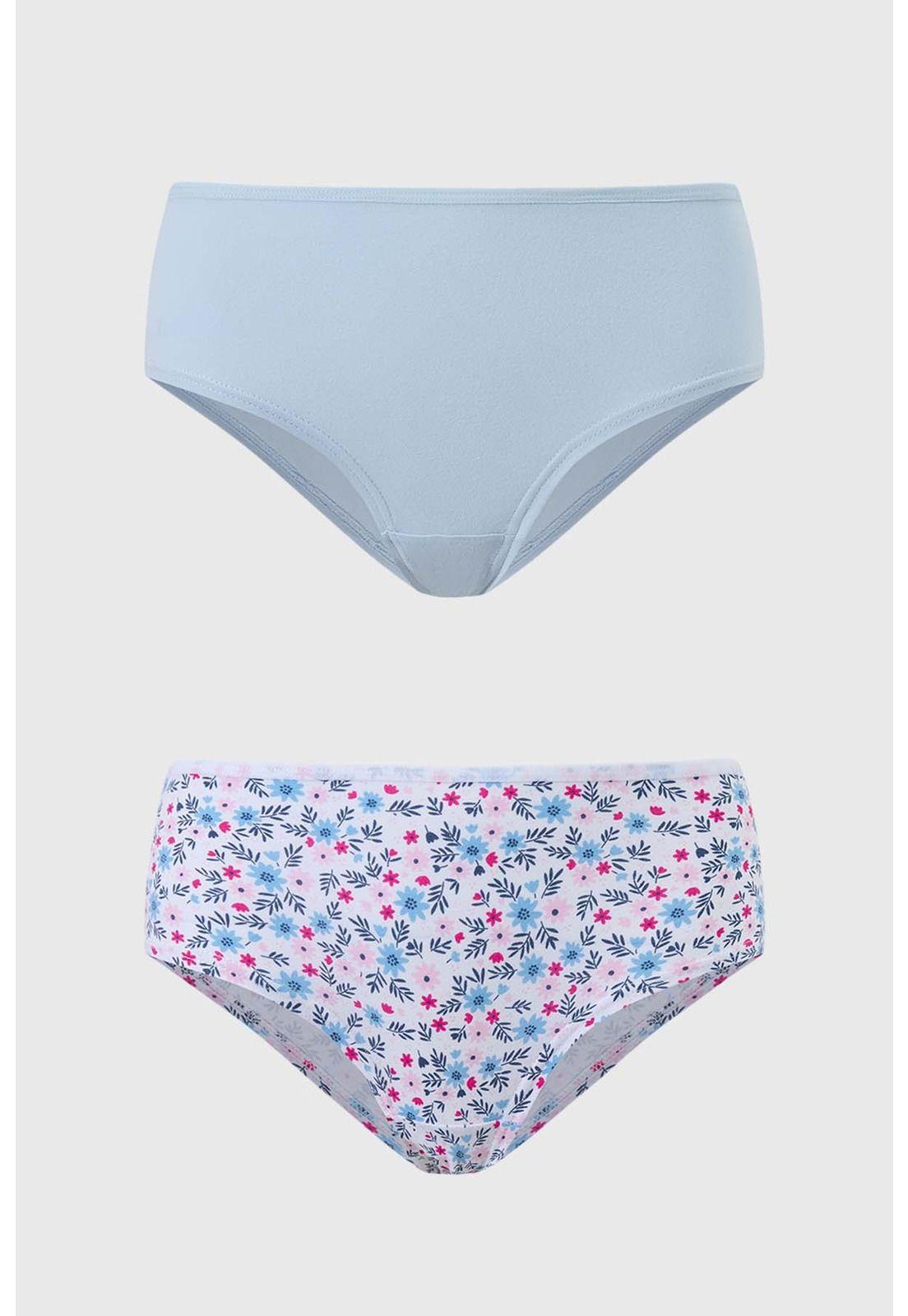 Calzón Mujer Pantaleta Algodón Azul Claro-0