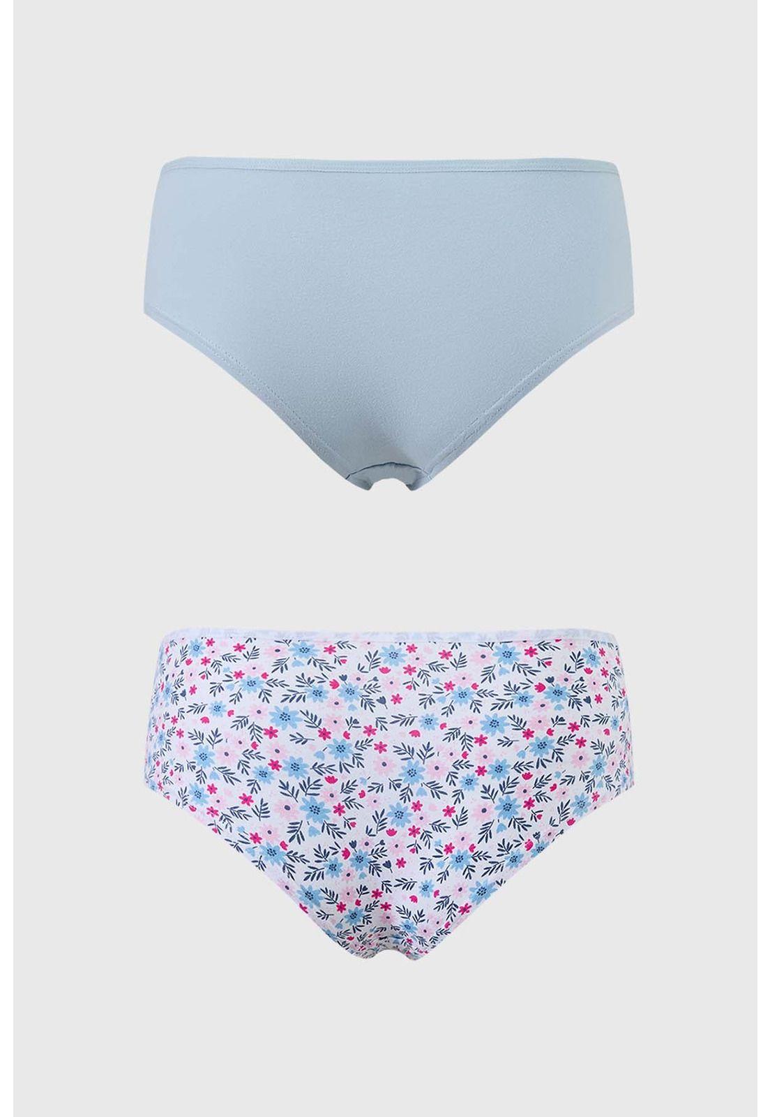 Calzón Mujer Pantaleta Algodón Azul Claro-1