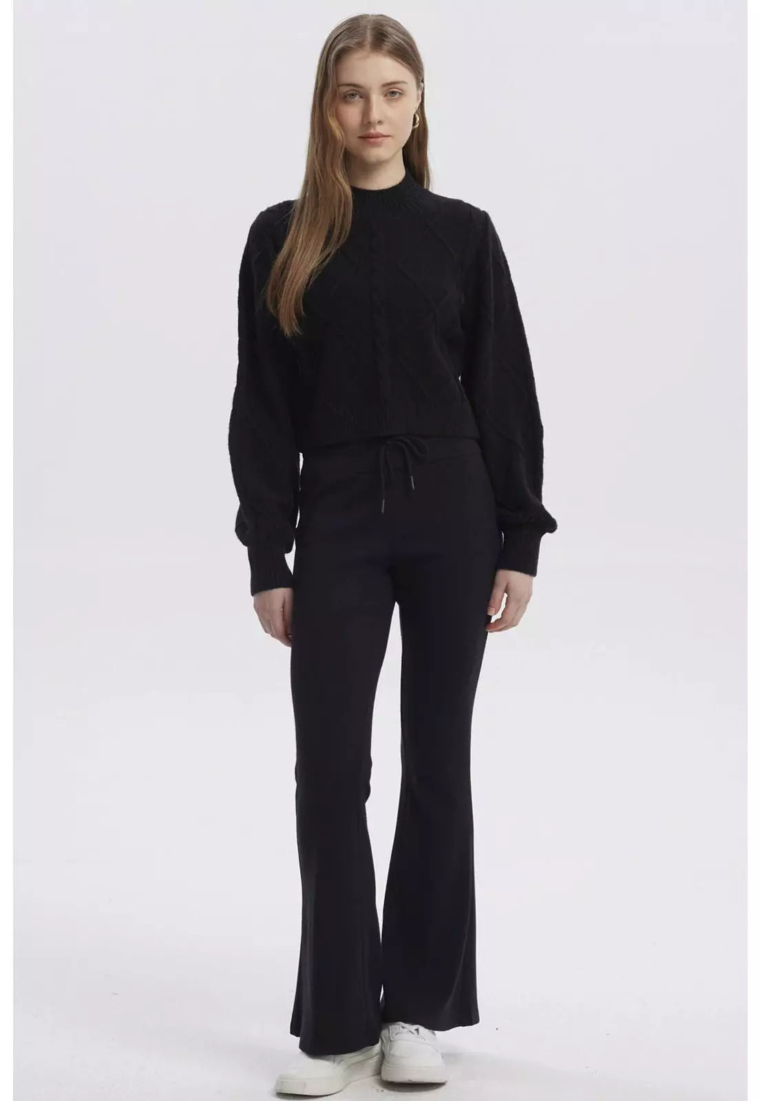 Sweater Mujer Liso Negro - ll-3