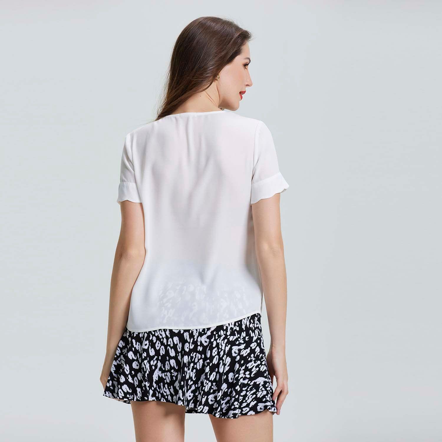 Blusa Con Aplicación Ondulada Negro Mujer-2