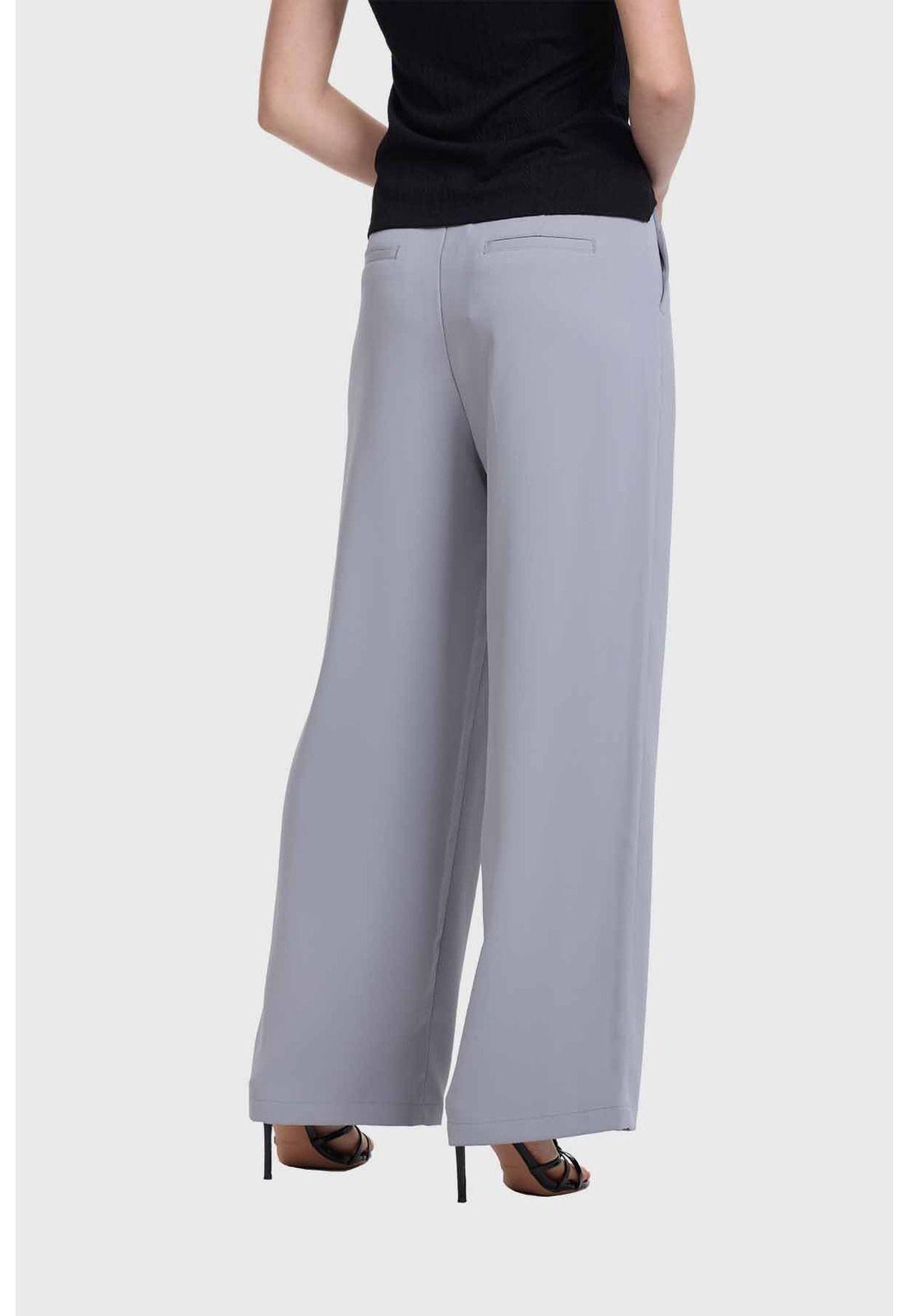 Pantalón Mujer Sastrero Calce Recto Gris-2