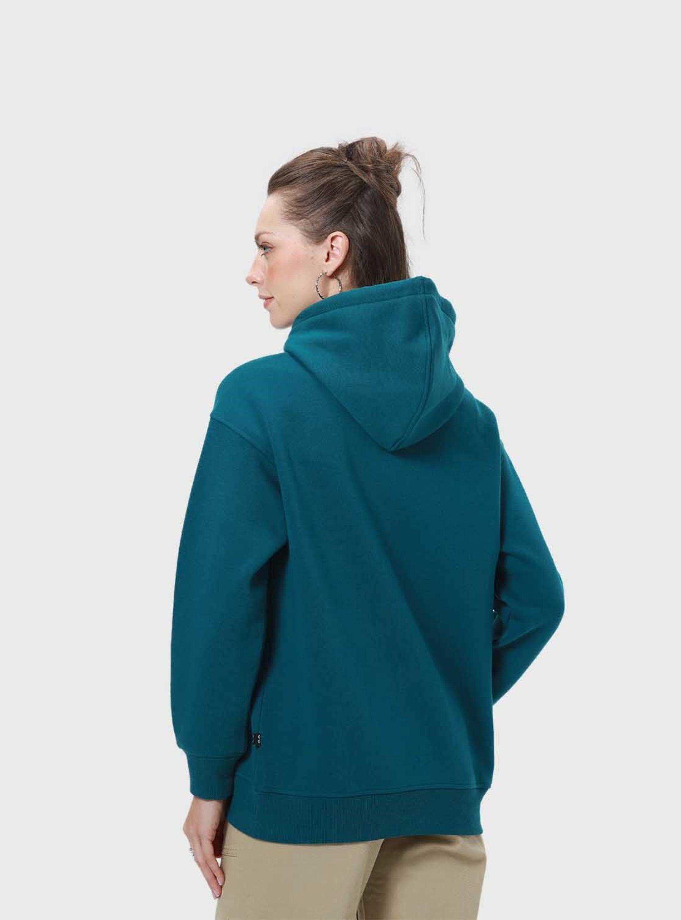 Polerón Mujer Canguro Print Verde Esmeralda-1