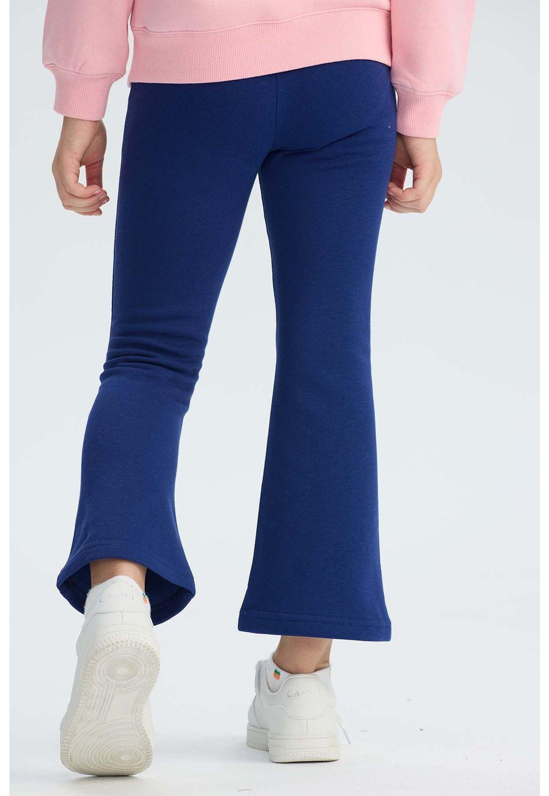 Calza Niña Calce Recto Lisa Azul Oscuro-1