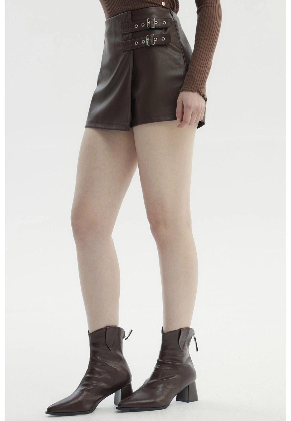 Falda Mujer Deobel Hebilla Chocolate-1