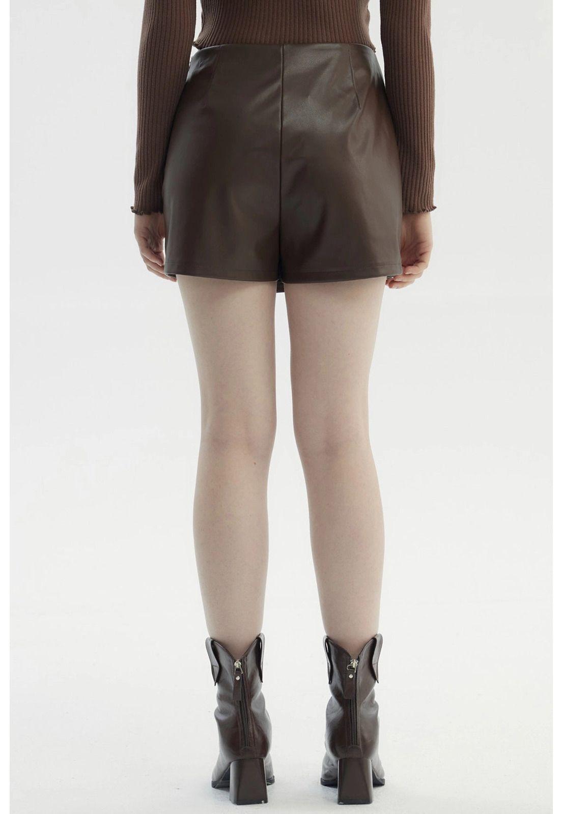 Falda Mujer Deobel Hebilla Chocolate-2