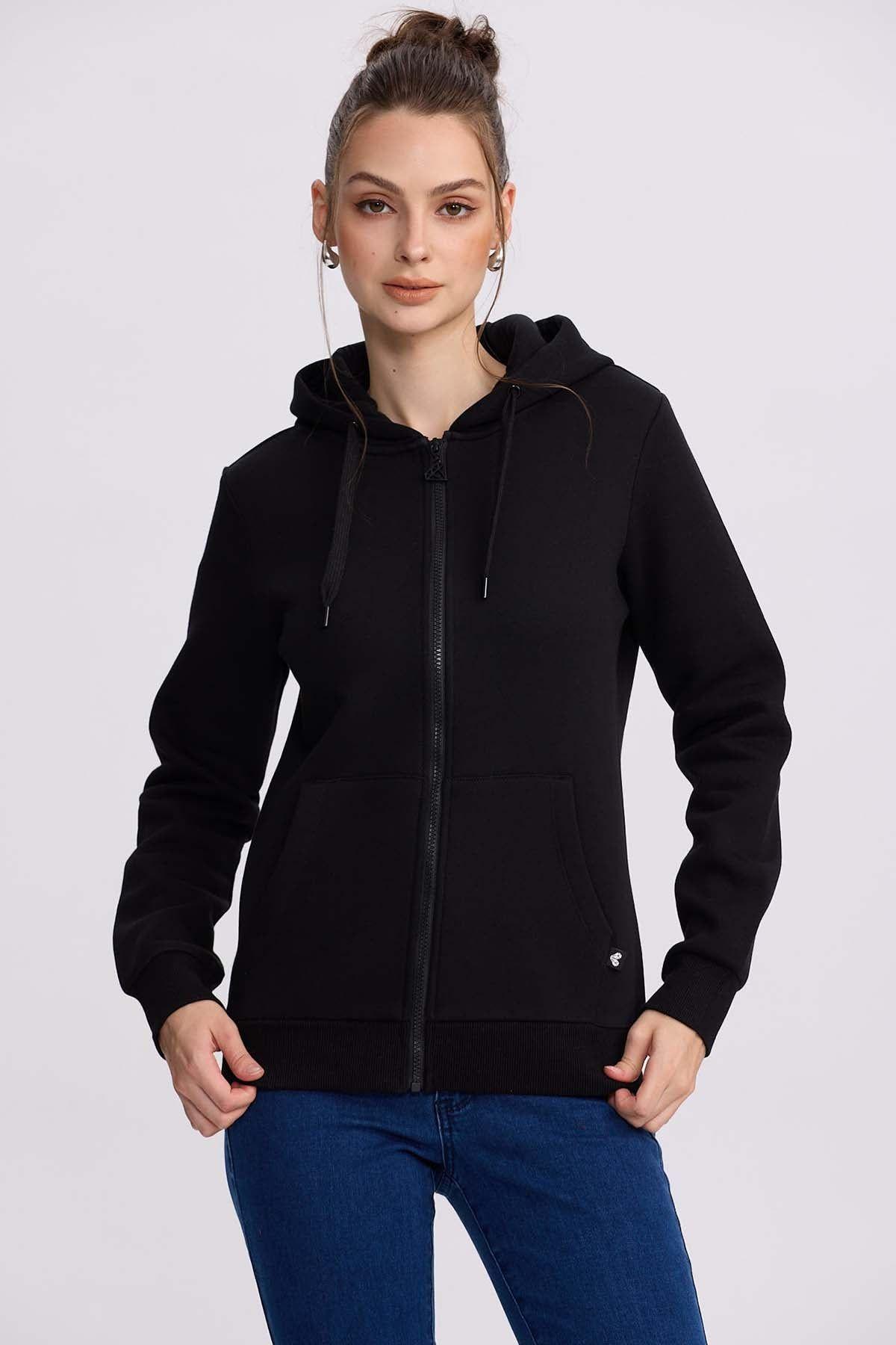Polerón Mujer Hoodie Negro II-1