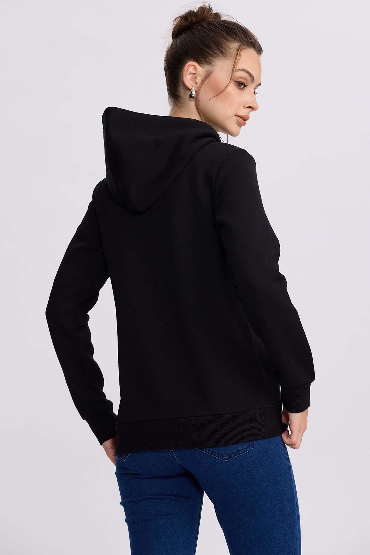 Polerón Mujer Hoodie Negro II-2