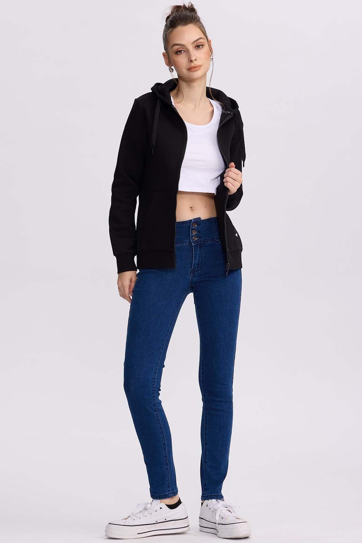Polerón Mujer Hoodie Negro II-3