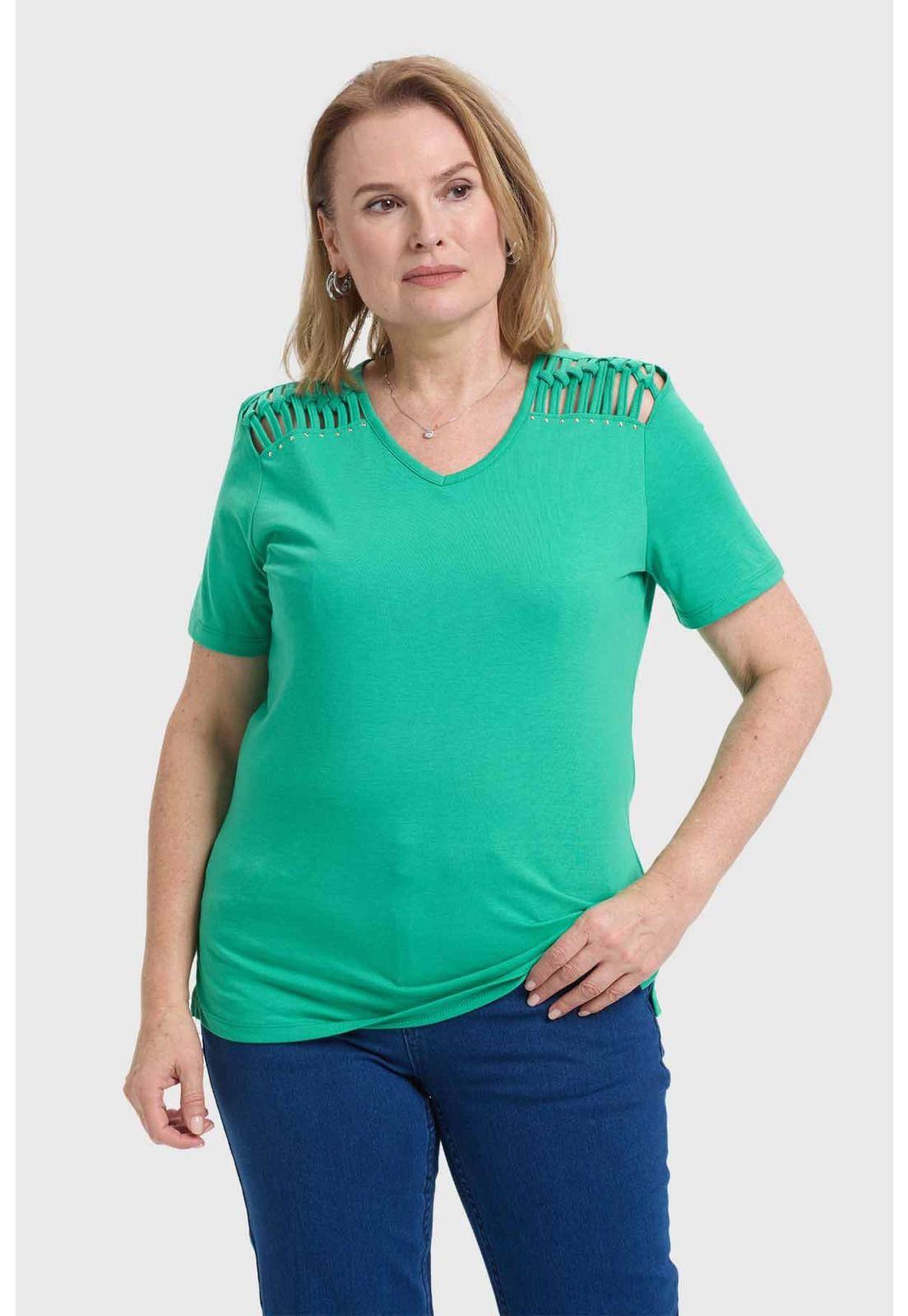 Polera Mujer Con Tachas Menta-0