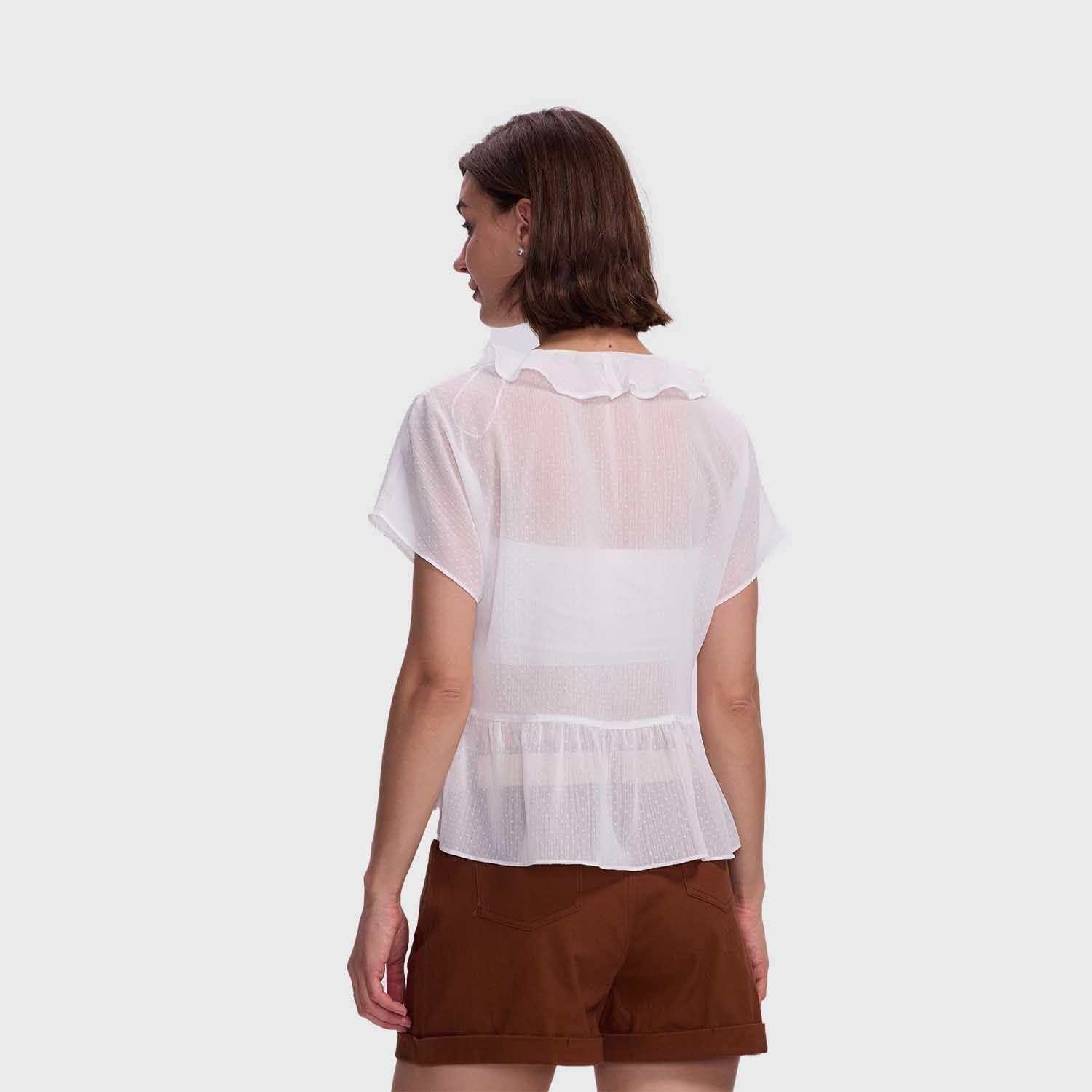 Blusa Mujer Abotonada Aplicación Crudo I Fashion's Park-2