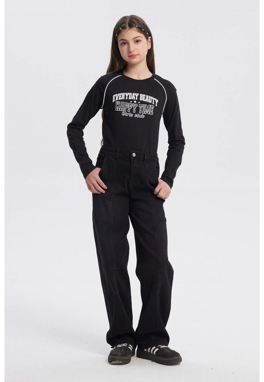 Jeans Niña Baggy Negro-3