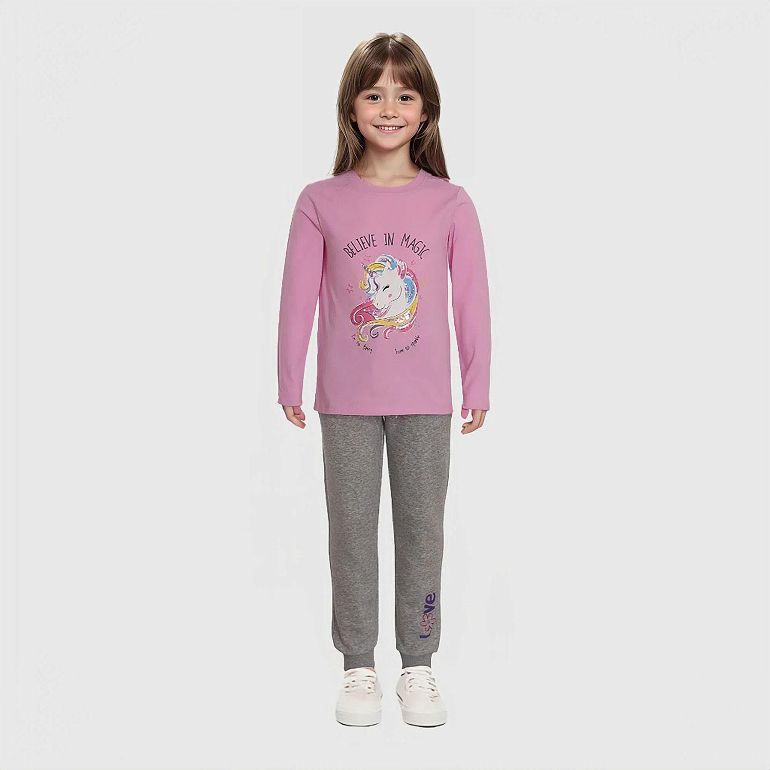 Polera Niña Lentejuelas Palo Rosa-2