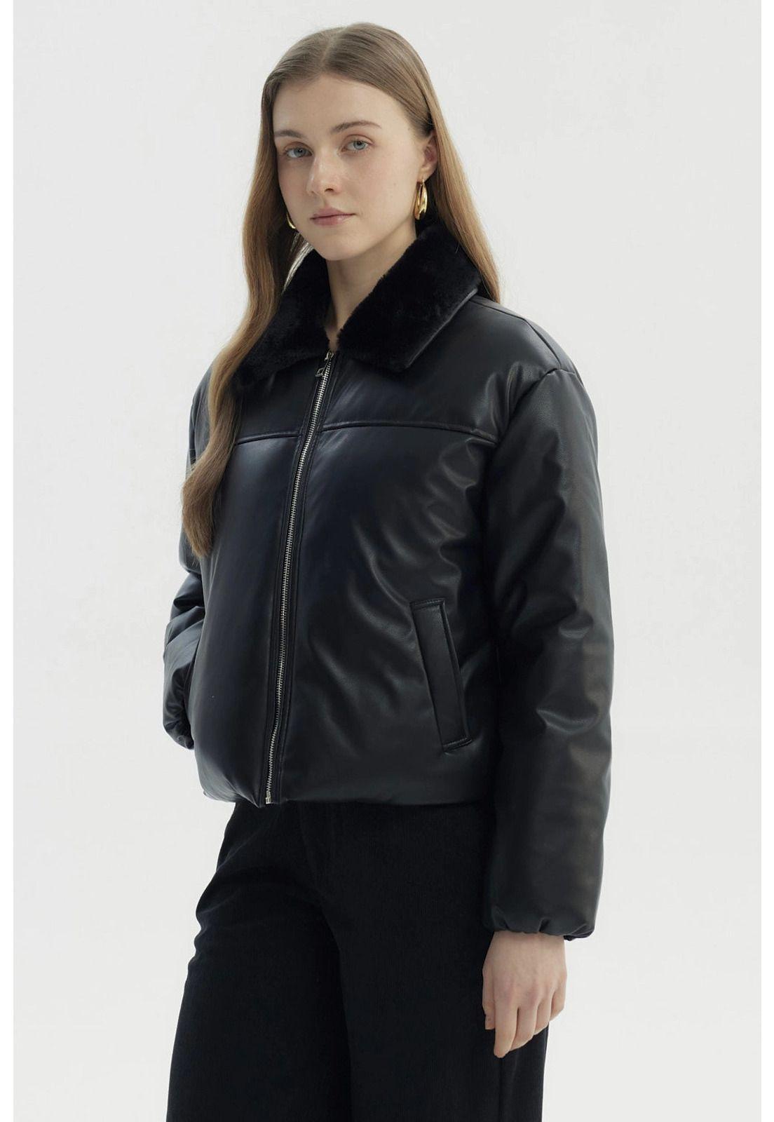 Parka Mujer Wide Acolchado Negro-1
