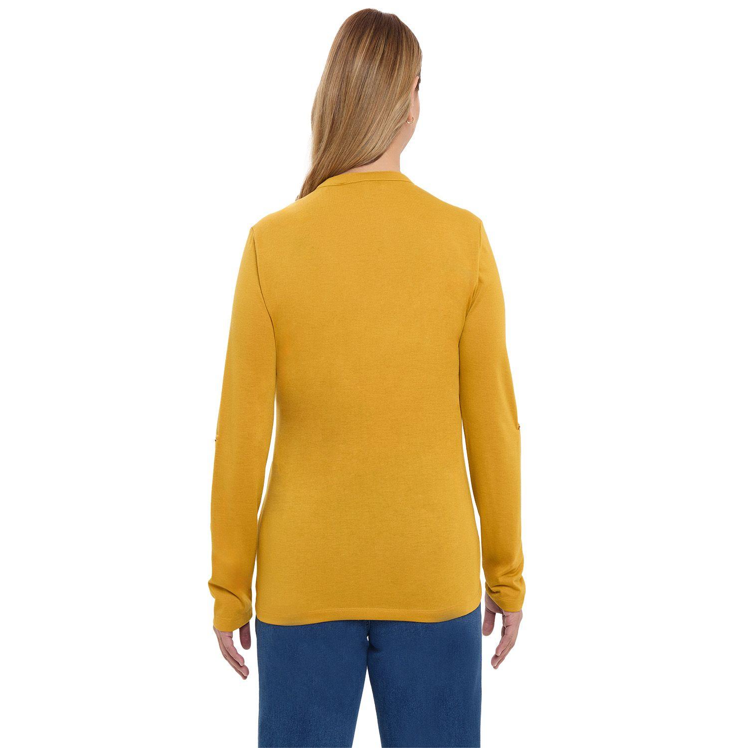 Polera Mujer Con Cierre Mostaza-2