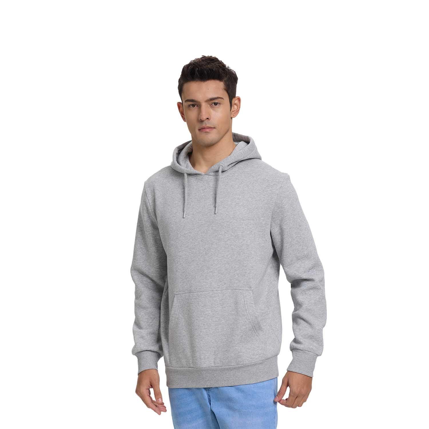 Polerón Hombre Hoodie Básico Gris Melange Fashion's Park-0