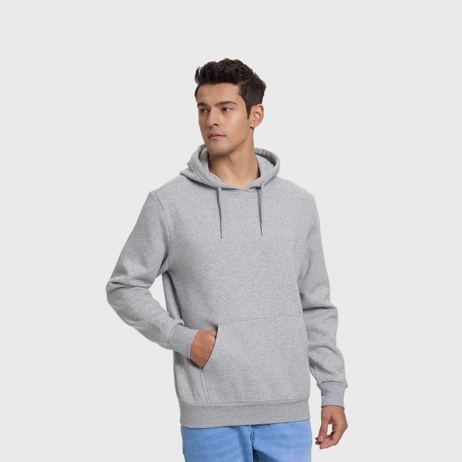 Polerón Hombre Hoodie Básico Gris Melange Fashion's Park-1