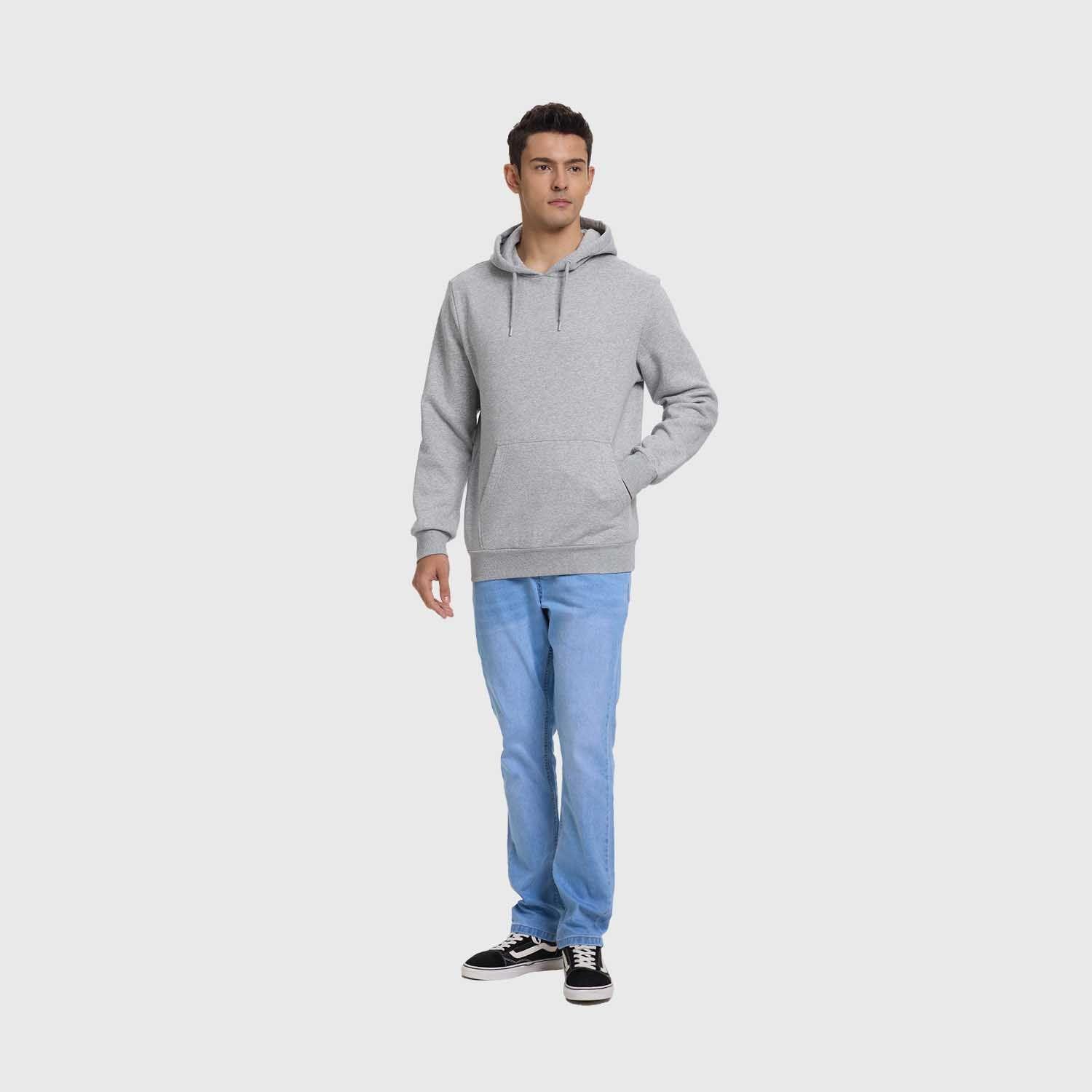Polerón Hombre Hoodie Básico Gris Melange Fashion's Park-3