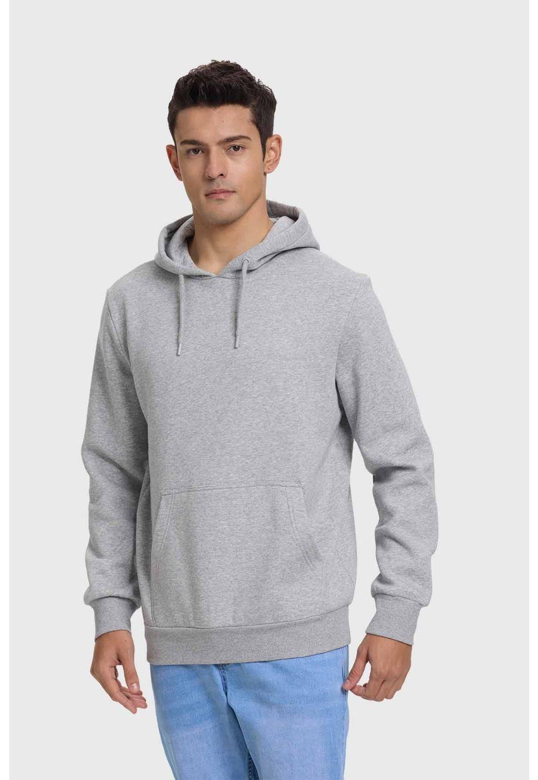 Polerón Hombre Hoodie Básico Gris - ll-0