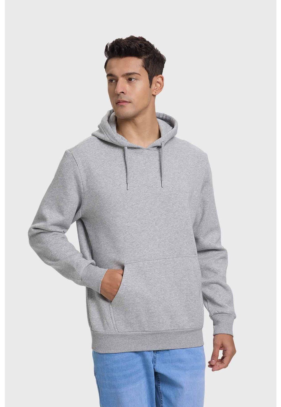 Polerón Hombre Hoodie Básico Gris - ll-1