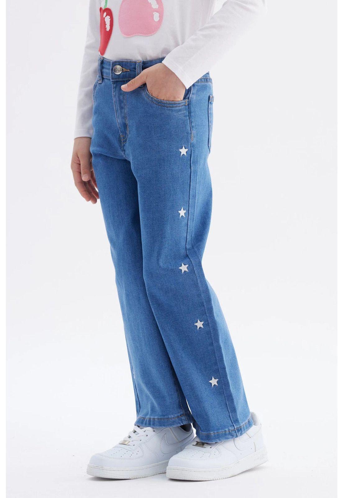 Jeans Niña Wide Leg Azul - ll-1