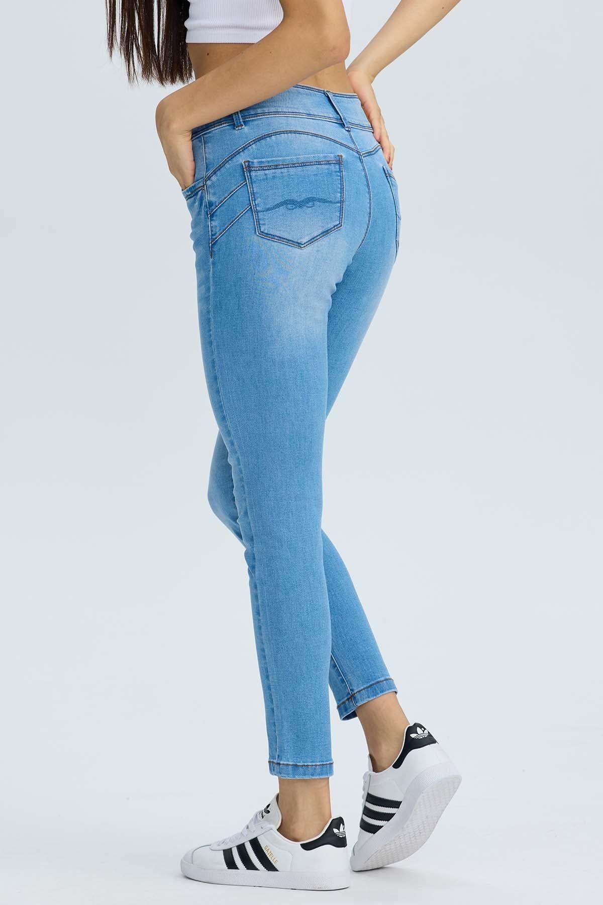 Jeans Mujer Skinny Kim Azul Claro-2