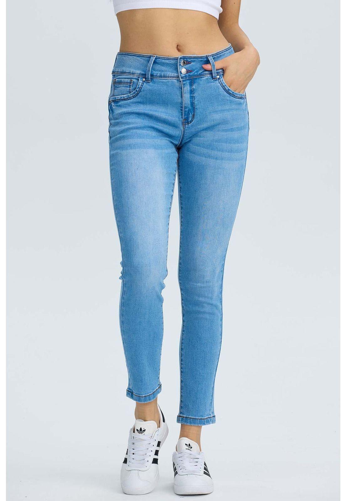 Jeans Mujer Skinny Kim Azul Claro-1