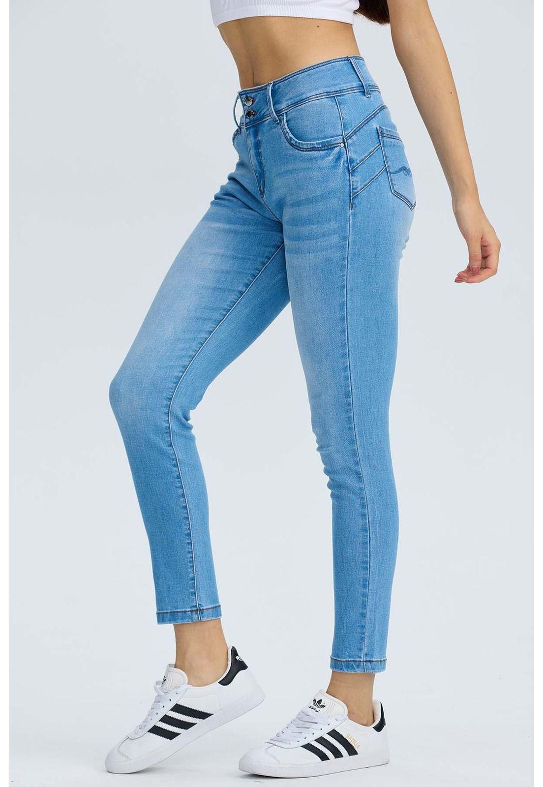 Jeans Mujer Skinny Kim Azul Claro-2