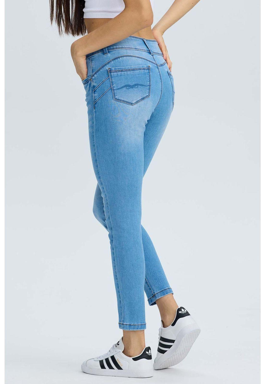 Jeans Mujer Skinny Kim Azul Claro-3