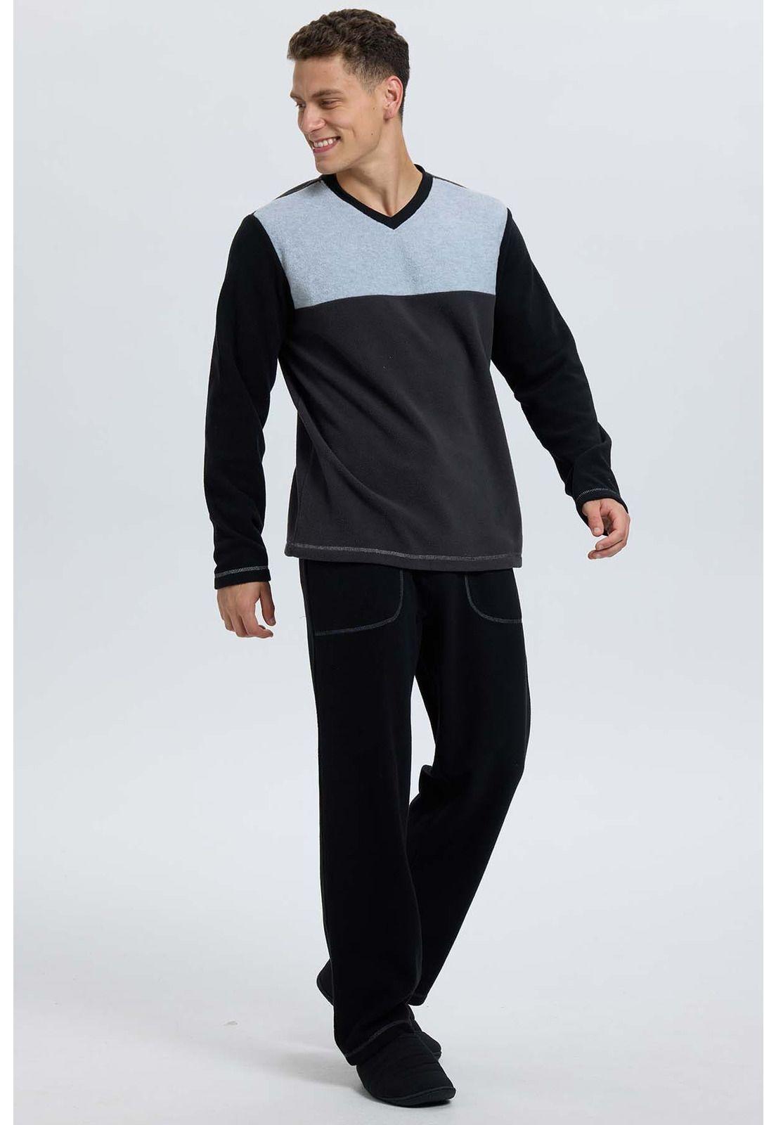 Pijama Hombre Polar Negro-0