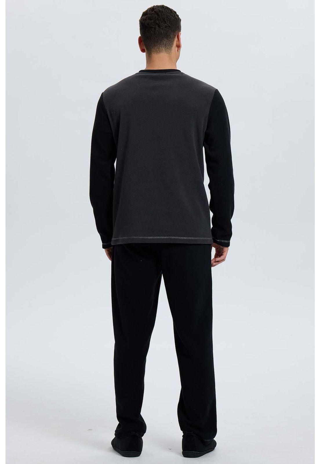 Pijama Hombre Polar Negro-2