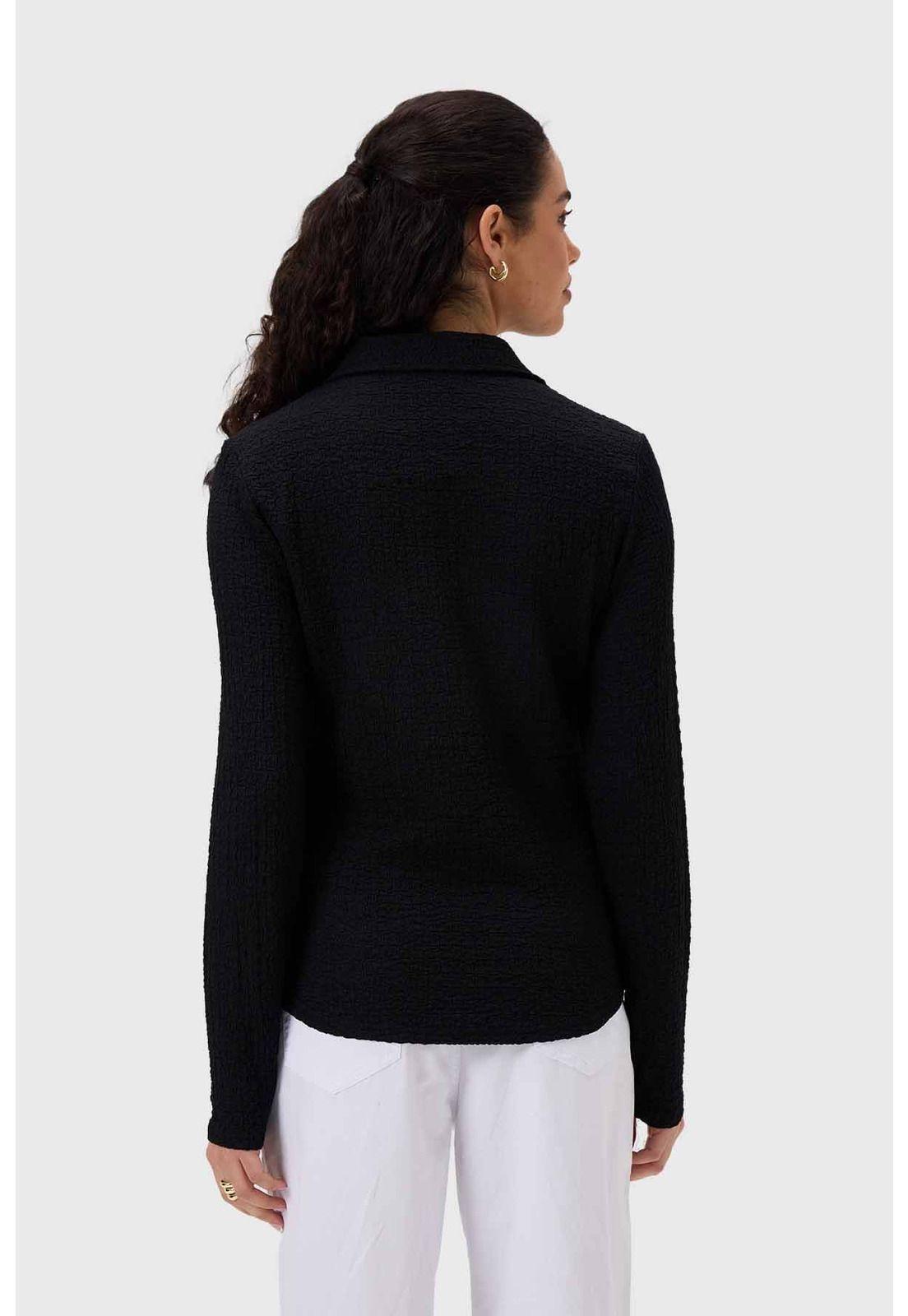 Blusa Mujer Abotonada Negro - V-2