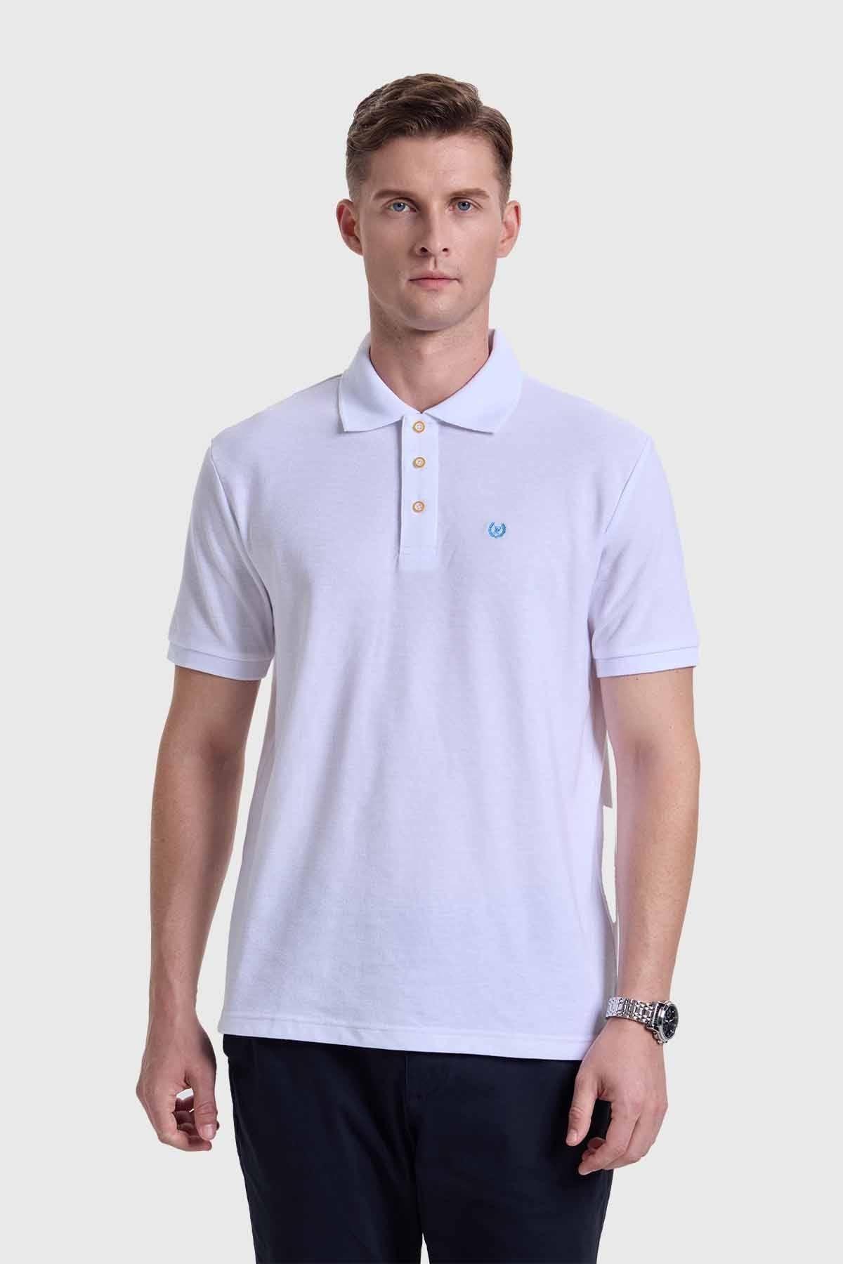 Polera Hombre Piqué Blanco-0