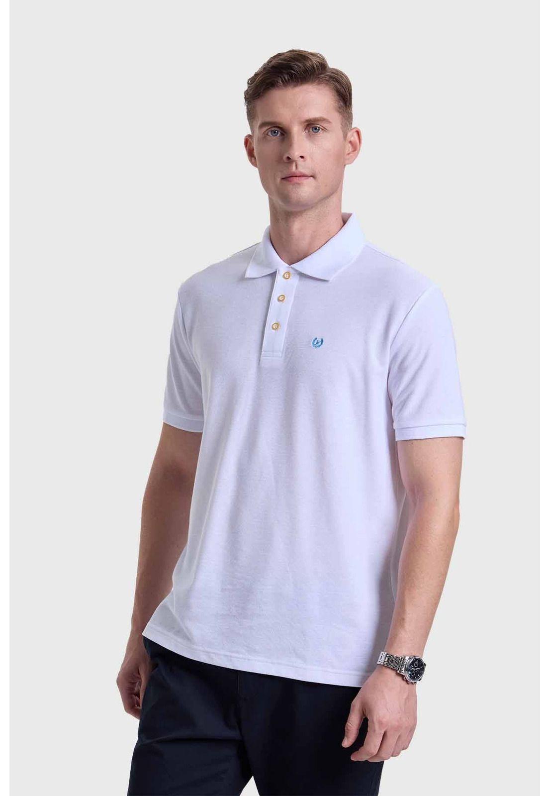 Polera Hombre Piqué Blanco-1