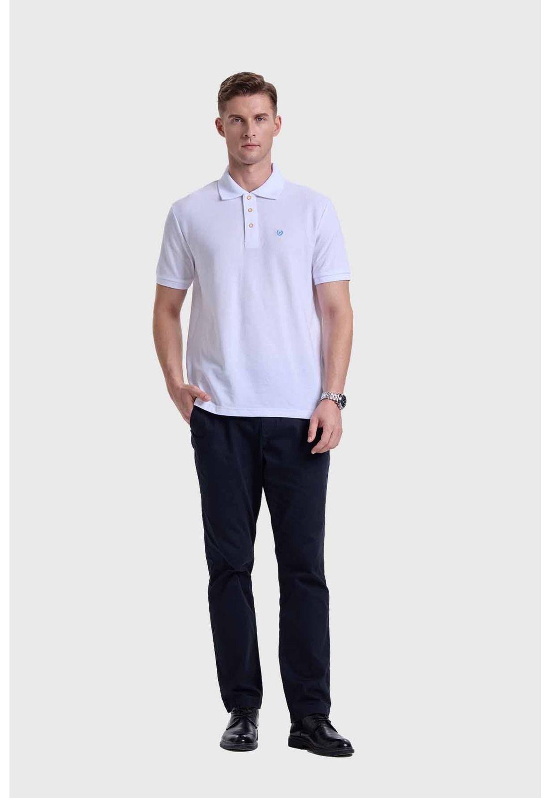 Polera Hombre Piqué Blanco-3