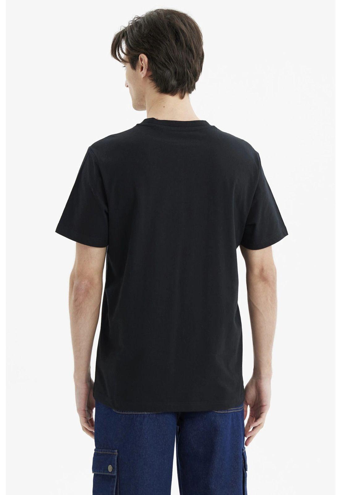 Polera Hombre Regular Print Negro-2