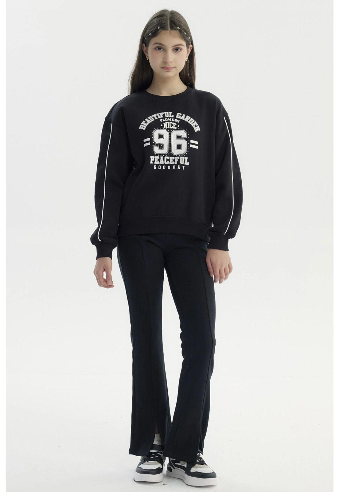 Polerón Niña Slim Negro - lll-3