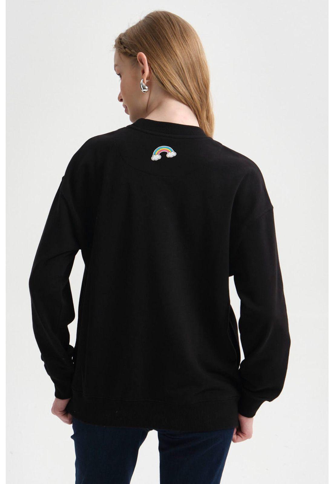 Polerón Mujer Print Negro - ll-2