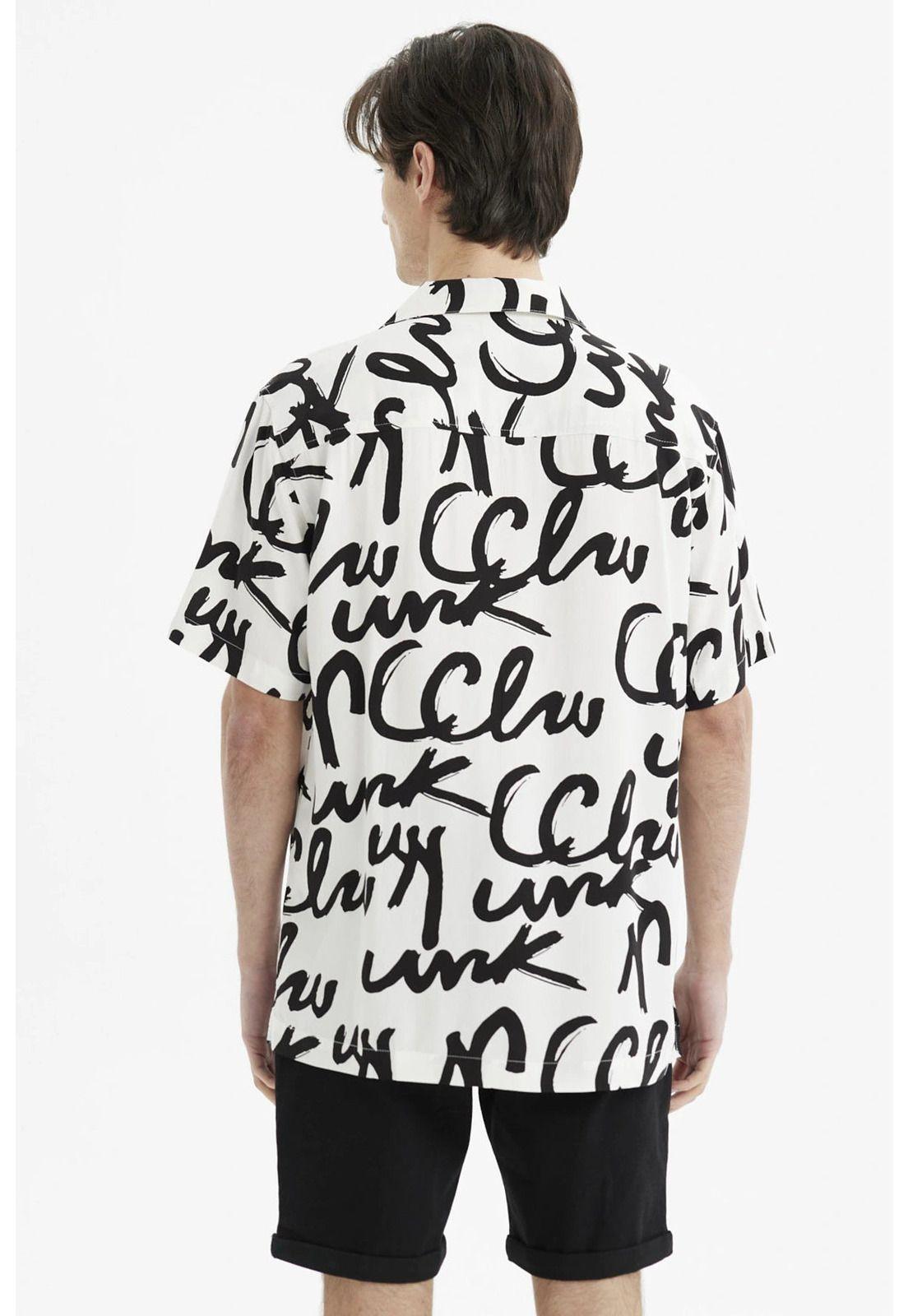 Camisa Hombre Rapport Geométrico Beige-2